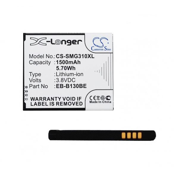 Baterie CAMERON SINO Li-Ion (3,8V/1500mAh, compatibil cu Samsung EB-B130BE) NEGRU Samsung Galaxy Ace NXT (SM-G313H), Samsung Galaxy Ace Style (SM-G310)