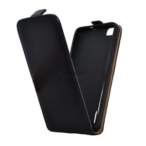 Carcasa in picioare, efect piele (FLIP, deschidere in jos) NEGRU Honor 6