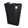 Carcasa in picioare, efect piele (FLIP, deschidere in jos, suport din silicon) NEGRU Microsoft Lumia 532, Microsoft Lumia 532 Dual Sim