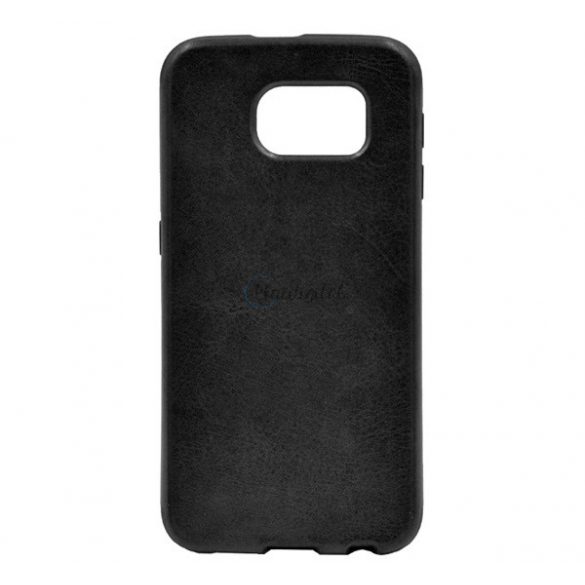 Protectie de telefon din silicon (efect piele) NEGRU Samsung Galaxy S6 (SM-G920)