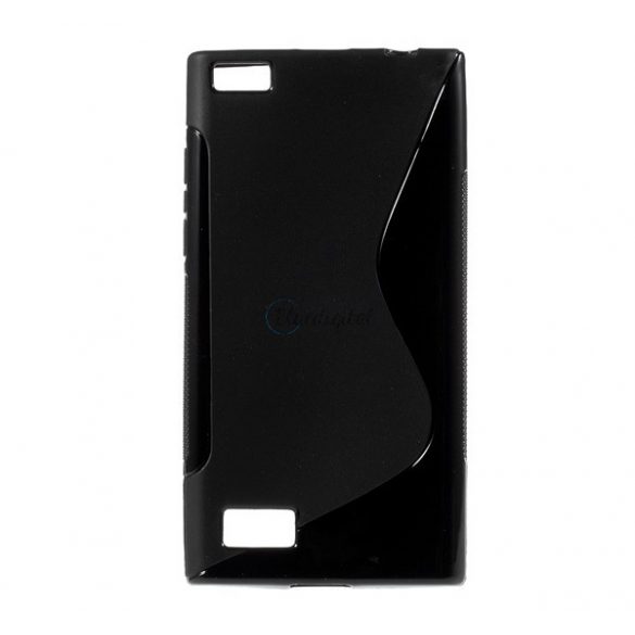 Protector de telefon din silicon (S-line) BLACK Blackberry Leap (Z20)