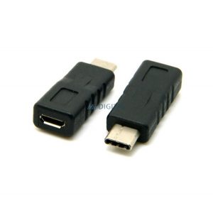 Adaptor de încărcare (priză microUSB - Type-C) NEGRU