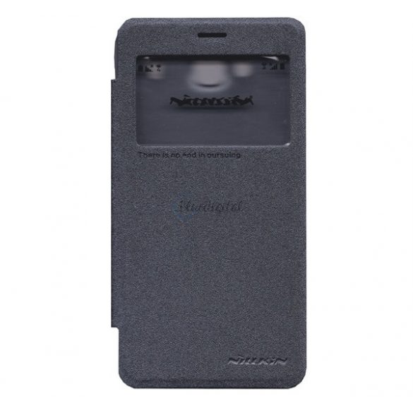 Protector de telefon din plastic NILLKIN SPARKLE (FLIP cu efect de piele din microfibră, deschidere laterală, afișaj număr de telefon, husă S-View) NEGRU Xiaomi Redmi 2