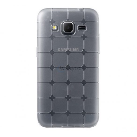 Protector de telefon din silicon (model cub) TRANSPARENT Samsung Galaxy Core Prime