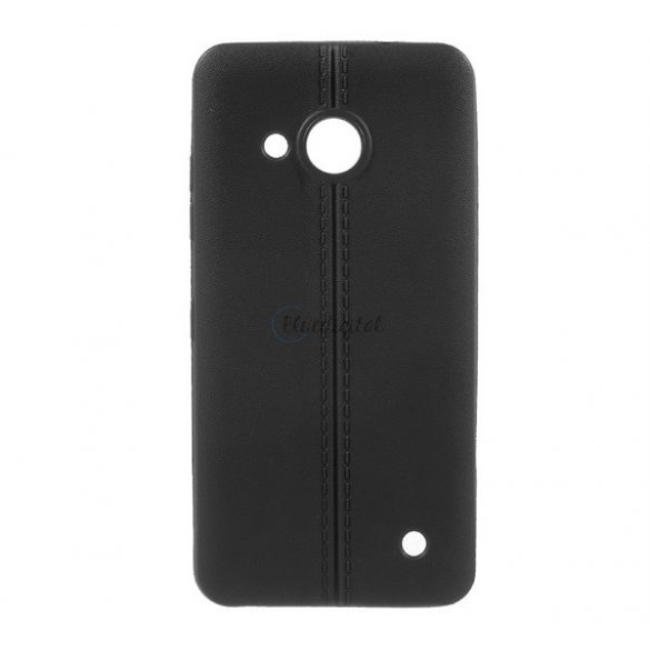 Protectie de telefon din silicon (efect piele, model de cusaturi) NEGRU Microsoft Lumia 550