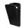 Carcasa in picioare, efect piele (FLIP, deschidere in jos, suport din silicon) NEGRU Microsoft Lumia 550