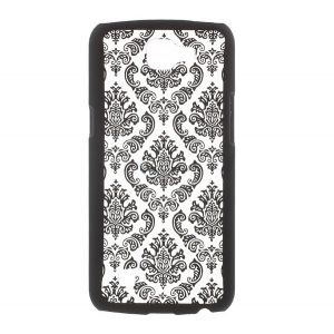 Protectie din plastic pentru telefon (model de flori de Damasc) NEGRU LG K4 (K120e)