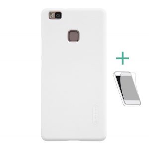 Protector de telefon din plastic NILLKIN SUPER FROSTED (cauciucat, suprafata aspra + folie protector ecran) ALB Huawei P9 Lite