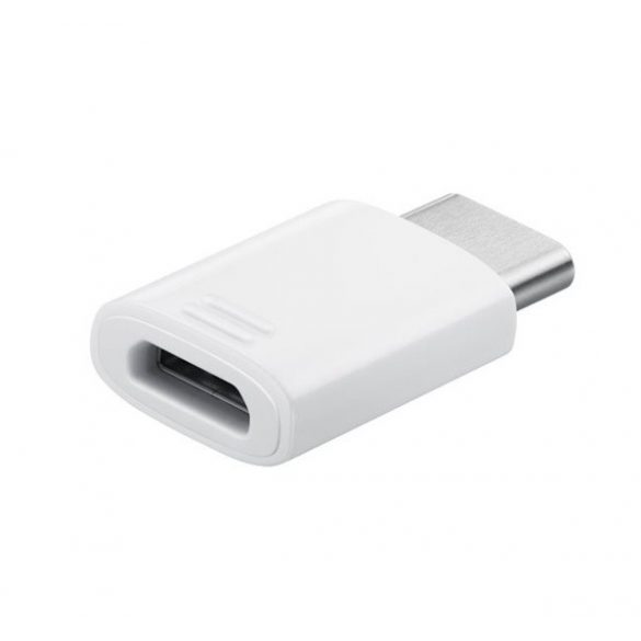 Adaptor SAMSUNG (priză microUSB - Type-C, OTG, transfer de date și încărcare) ALB