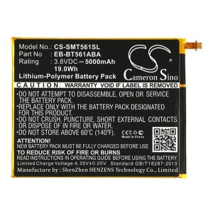 Baterie CAMERON SINO Li-Polymer (3,8V/5000mAh, compatibil cu Samsung EB-BT561ABA) NEGRU Samsung Galaxy Tab E 9.6 WIFI (SM-T560), Samsung Galaxy Tab E 9.6 3G (SM-T561)