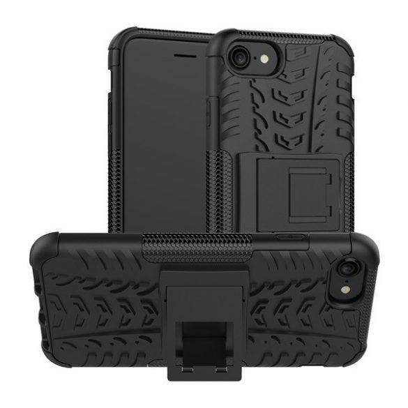 Protecție din plastic pentru telefon Defender (rezistență medie la impact, interior din silicon, anti-alunecare, model anvelope auto) negru Apple iPhone 7 4.7, Apple iPhone 8 4.7, Apple iPhone SE 2 (2020), Apple iPhone SE 3 (20