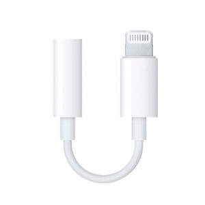 Cablu adaptor APPLE (mufa jack de 3,5 mm - fulger) ALB