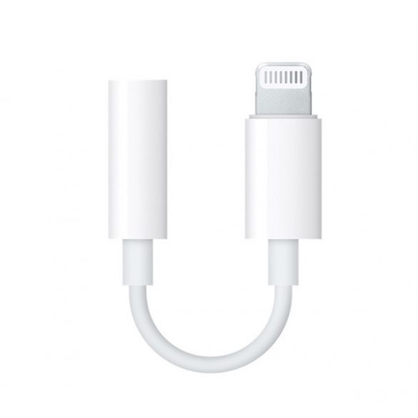 Cablu adaptor APPLE (mufa jack de 3,5 mm - fulger) ALB