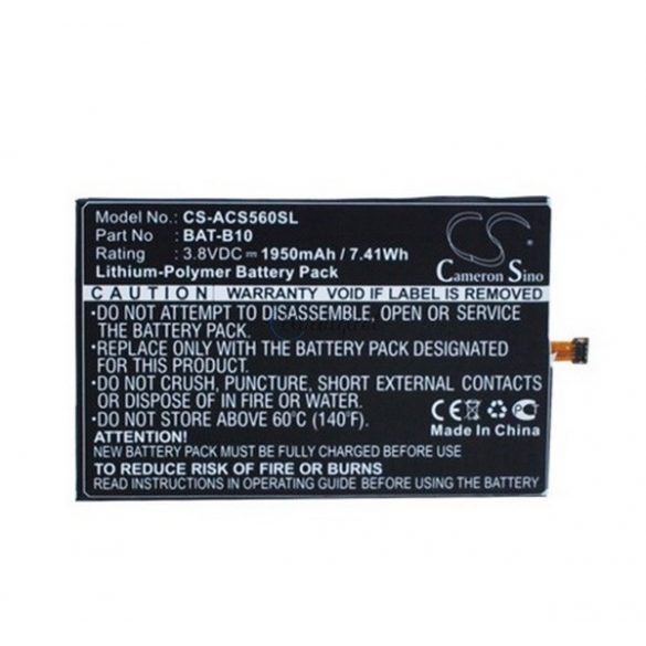 Baterie CAMERON SINO Li-Polymer (3,8V/1950mAh, compatibilă cu Acer BAT-B10) NEGRU Acer Liquid Jade (S55)