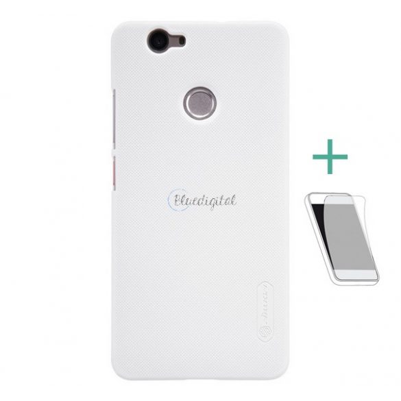 Protector de telefon din plastic NILLKIN SUPER FROSTED (cauciucat, suprafata aspra + folie protector ecran) ALB Huawei Nova