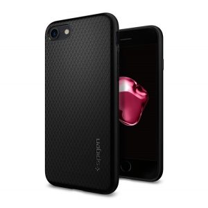 SPIGEN LIQUID AIR Husă silicon pentru telefon (rezistent la impact mediu, bubble heel, model diamant) negru Apple iPhone 7 4.7, Apple iPhone 8 4.7, Apple iPhone SE 2 (2020), Apple iPhone SE 3 (2022)