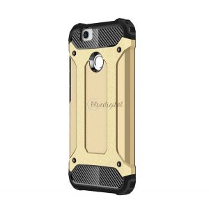 Protector de telefon din plastic Defender (rezistenta medie la impact, interior din silicon, colt cu perna de aer, efect metalic) GOLD Huawei Nova