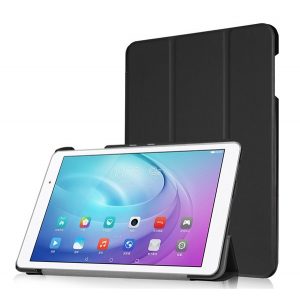 Carcasa in picioare, efect piele (FLIP, deschidere laterala, TRIFOLD, suport de masa) NEGRU Huawei Mediapad T2 10.0 Pro