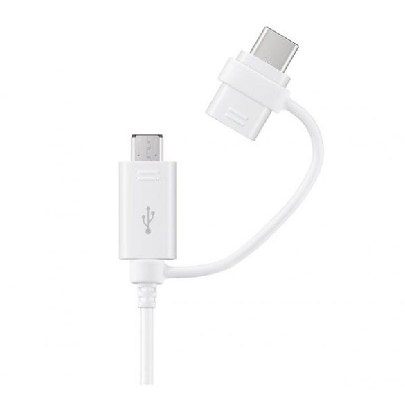 Cablu de date SAMSUNG 2in1 (USB - microUSB/Type-C) ALB