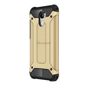 Protector de telefon din plastic Defender (rezistenta medie la impact, colt cu perna de aer, interior din silicon, efect metalic) GOLD Xiaomi Redmi 4