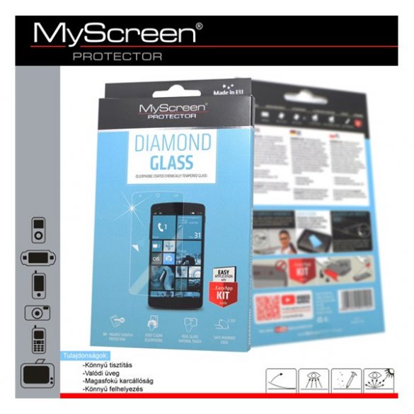 MYSCREEN DIAMOND GLASS sticla de protectie pentru ecran (extra rezistenta la zgarieturi, rezistenta la impact, 0,33 mm, 9H, NU curbata) TRANSPARENT Huawei P10