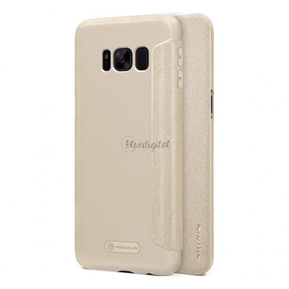 Protector de telefon din plastic NILLKIN SPARKLE (Flip cu efect de piele din microfibră, deschidere laterală) GOLD Samsung Galaxy S8 Plus (SM-G955)