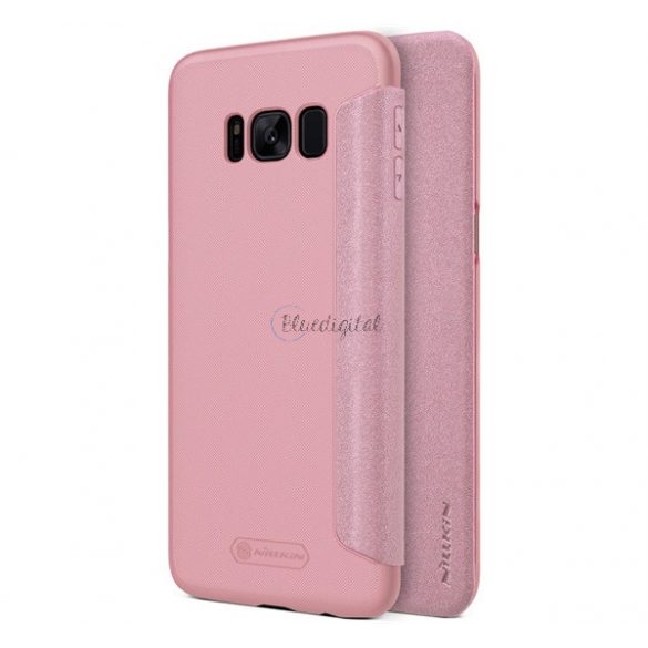 Protector de telefon din plastic NILLKIN SPARKLE (Flip cu efect de piele din microfibră, deschidere laterală) ROZ Samsung Galaxy S8 Plus (SM-G955)