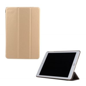 Carcasă în picioare, efect piele (FLIP activ, deschidere laterală, TRIFOLD, suport de birou) GOLD Apple IPAD 9.7 (2018), IPAD 9.7 (2017)