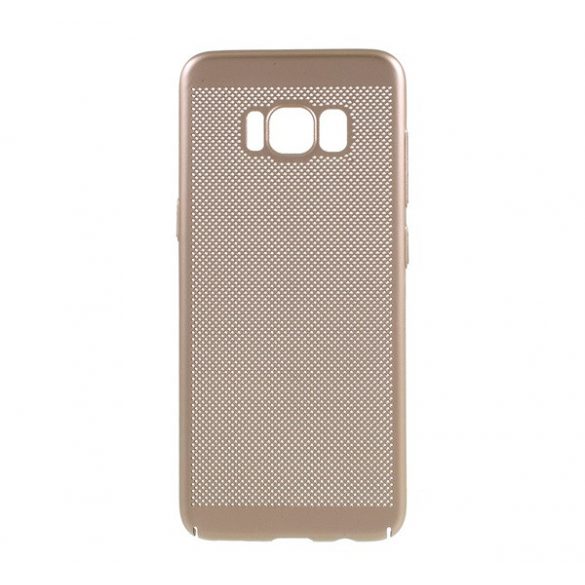 Protecție din plastic pentru telefon (cauciucată, model perforat) GOLD Samsung Galaxy S8 (SM-G950)