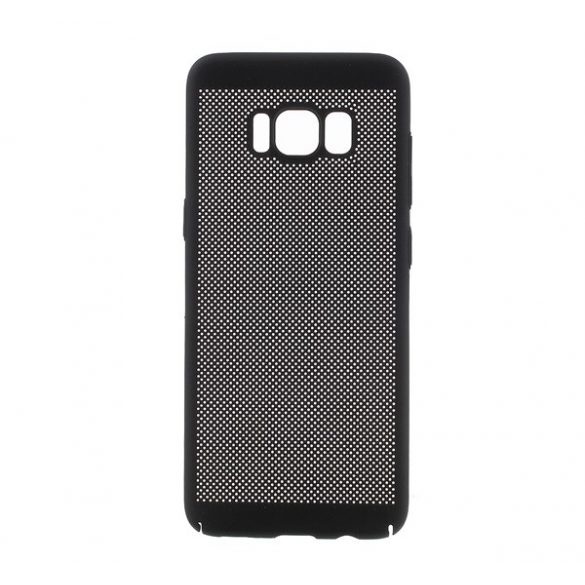 Protectie din plastic pentru telefon (cauciucat, model perforat) NEGRU Samsung Galaxy S8 (SM-G950)