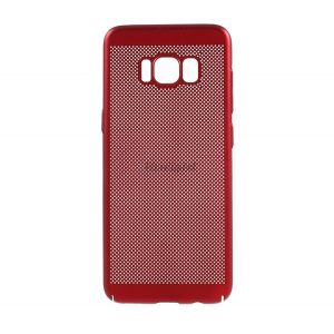 Protecție din plastic pentru telefon (cauciucat, model perforat) ROȘU Samsung Galaxy S8 (SM-G950)