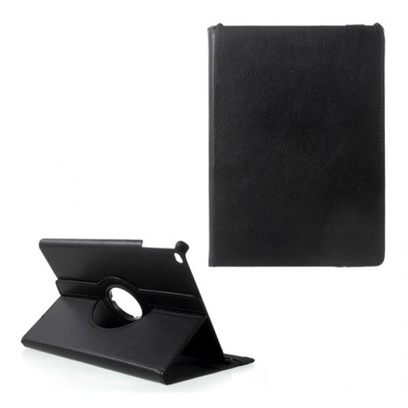 Carcasă în picioare, efect piele (FLIP activ, suport desktop, 360°) NEGRU Apple IPAD 9.7 (2017), Apple IPAD 9.7 (2018)