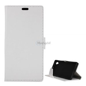 Carcasa in picioare, efect piele (FLIP, deschidere laterala, functie suport birou, premium) ALB Sony Xperia L1 (G3312)