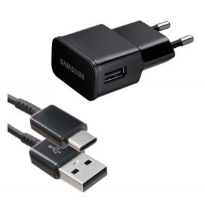 Încărcător de rețea SAMSUNG priză USB (15W, încărcător rapid + EP-DG950CBE cablu Type-C) NEGRU