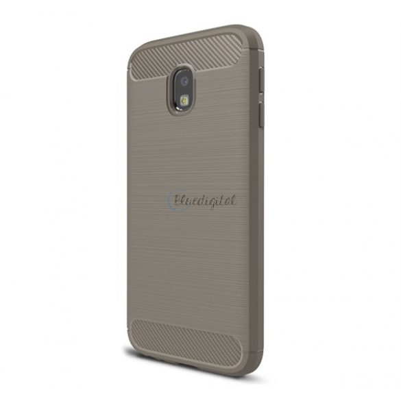 Protectie de telefon din silicon (rezistenta medie la impact, colt cu perna de aer, periat, model carbon) GR Samsung Galaxy J3 (2017) SM-J330 EU