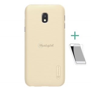 Protector de telefon din plastic NILLKIN SUPER FROSTED (cauciucat, suprafață aspră + folie de protecție a ecranului) GOLD Samsung Galaxy J3 (2017) SM-J330 EU