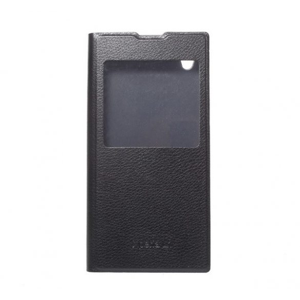 Carcasa in picioare, efect piele (FLIP, deschidere laterala, husa S-View) NEGRU Sony Xperia L1 (G3312)