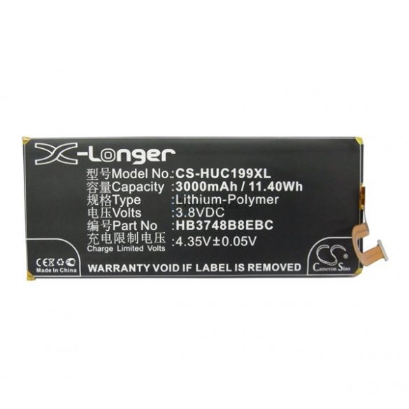 Baterie Li-Polymer CAMERON SINO (3.8V/3000mAh, compatibil Huawei HB3748B8EBC) NEGRU Huawei Ascend G7