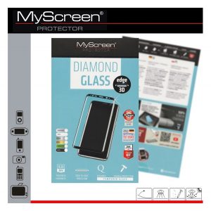 MYSCREEN DIAMOND GLASS EDGE sticlă de protecție pentru ecran (copertă completă 3D, curbată, rezistentă la zgârieturi, 0,33 mm, 9H) NEGRU Apple iPhone 7 Plus 5.5, Apple iPhone 8 Plus 5.5