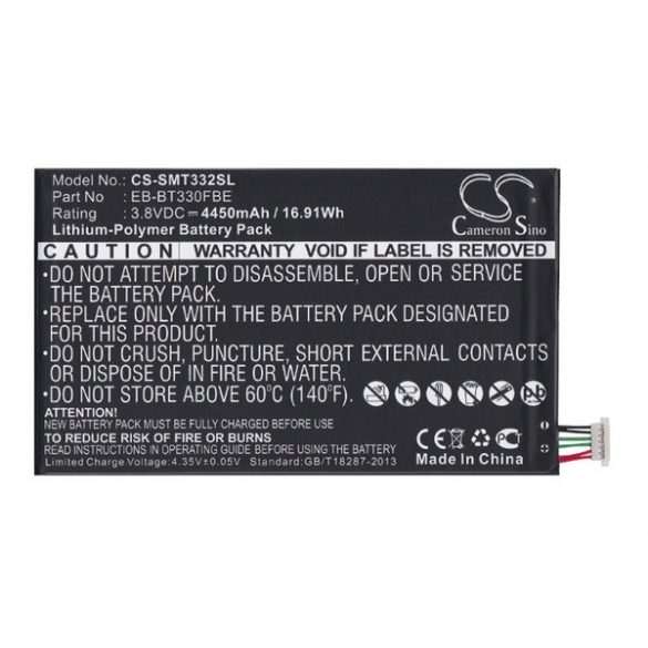 Baterie CAMERON SINO Li-Polymer (3,8V/3350mAh, compatibil cu Samsung EB-BT330FBE) NEGRU Samsung Galaxy Tab4 8.0 LTE (SM-T335), Samsung Galaxy Tab4 8.0 WIFI (SM-T330)