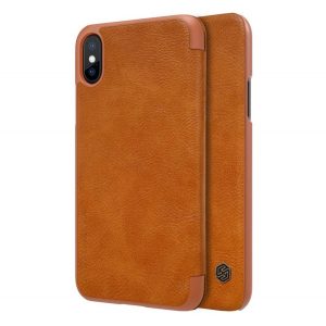 Husă NILLKIN QIN în picioare, efect piele (FLIP, deschidere laterală, suport card bancar) MARO Apple iPhone X 5.8, Apple iPhone XS 5.8