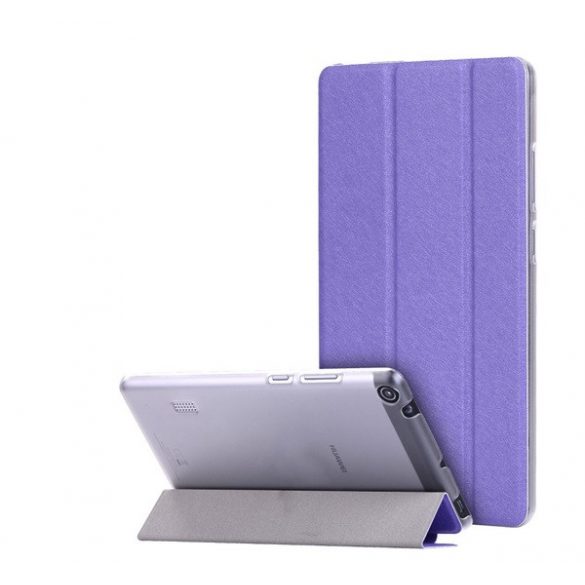 Husă în picioare, efect piele (FLIP, deschidere laterală, TRIFOLD, suport de masă, model mătase) PURPLE Huawei Mediapad T3 7