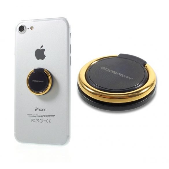 Inel suport telefon MERCURY RING (metal, adeziv, suport telefon, rotație 360°) NEGRU