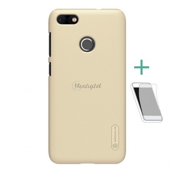 Protectie de telefon din plastic NILLKIN SUPER FROSTED (cauciucat, suprafata aspra + folie de protectie a ecranului) GOLD Huawei P9 Lite Mini