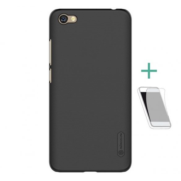 Protector de telefon din plastic NILLKIN SUPER FROSTED (cauciucat, suprafata aspra + folie protector ecran) NEGRU Xiaomi Redmi Note 5A