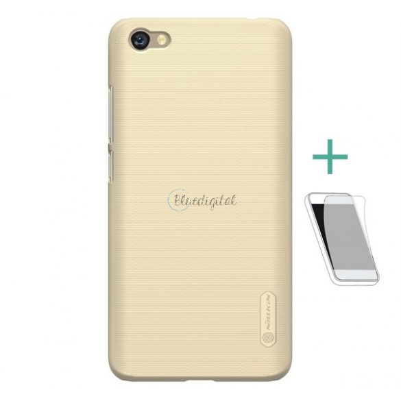 Protector de telefon din plastic NILLKIN SUPER FROSTED (cauciucat, suprafata aspra + folie de protectie a ecranului) GOLD Xiaomi Redmi Note 5A