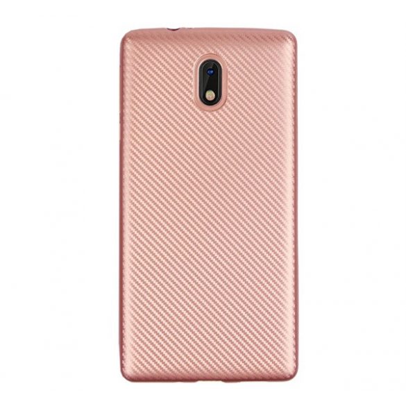 Protectie din silicon pentru telefon (model carbon) ROSE GOLD Nokia 3