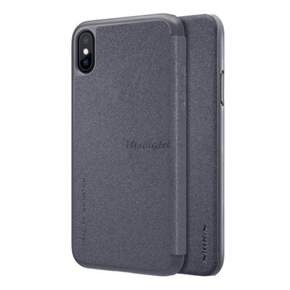 Protector de telefon din plastic NILLKIN SPARKLE (Flip cu efect de piele din microfibră, deschidere laterală) NEGRU Apple iPhone X 5.8, Apple iPhone XS 5.8