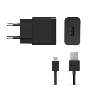 Încărcător de rețea SONY priză USB (15W, încărcător rapid PD 3.0 + cablu UCB20 Type-C) NEGRU