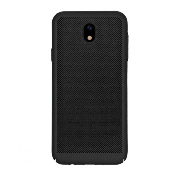 Protecție din plastic pentru telefon (cauciucată, model perforat) negru Samsung Galaxy J5 (2017) SM-J530 EU